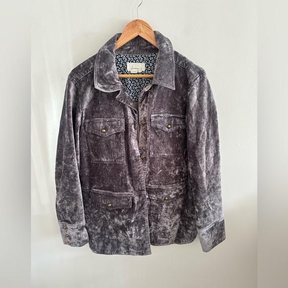 Anthropologie velvet utility shirt jacket size medium‎ - Picture 4 of 9